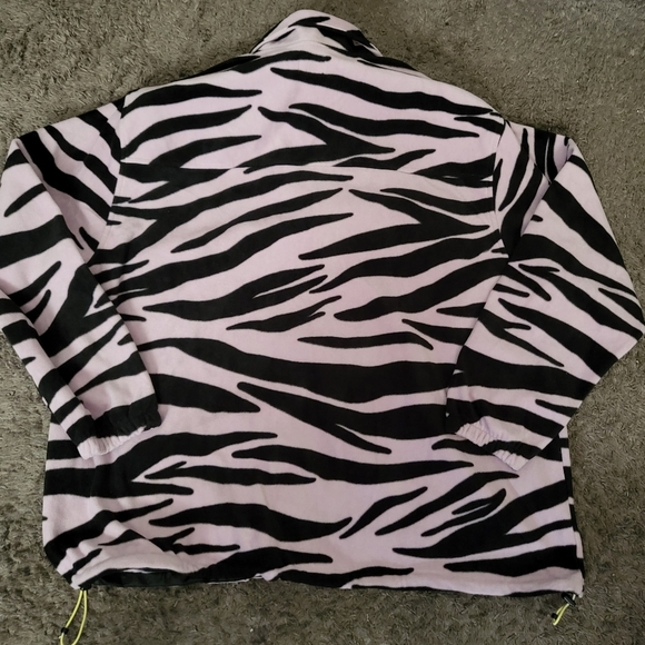 Levi Strauss Zip Up ZlP Pink Zebra Print Sweater Women XL 112024 - Picture 6 of 6